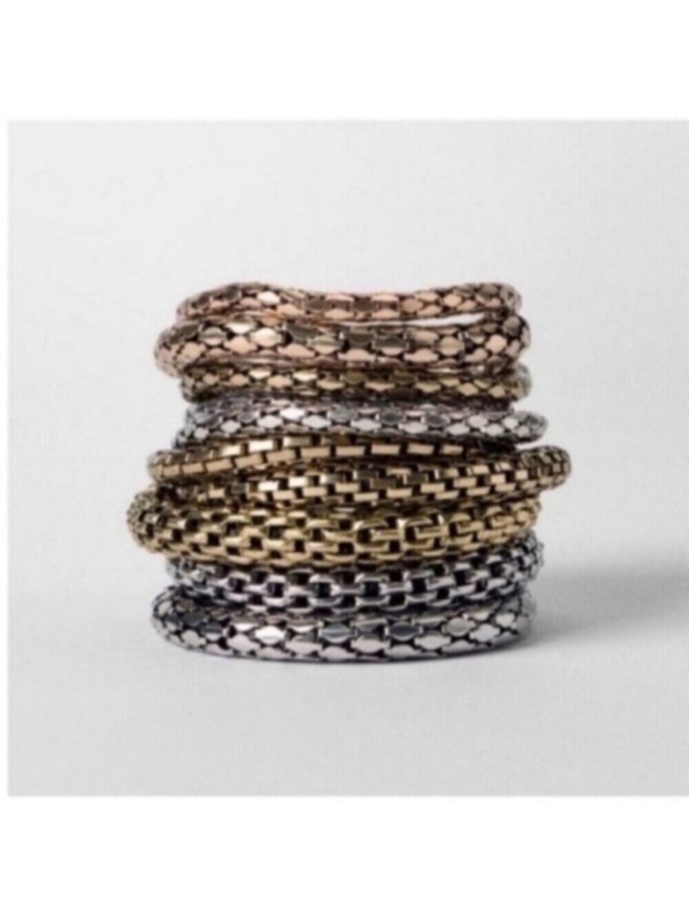 New! Zara x Kate Moss Gold Mixed Metal Bracelet Stack Set (7) NWOT